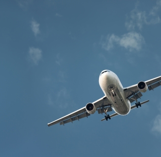 view of an airplane plying