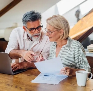 older couple working