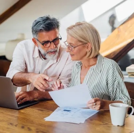 older couple working